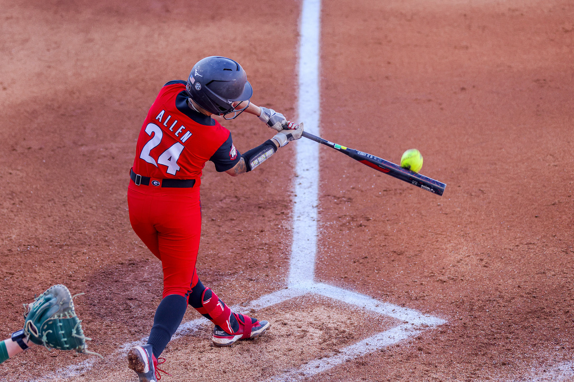 Georgia infielder Paislie Allen (24) during Georgia’s game against Stetson in the 2025 Bulldog Classic at Jack Turner Stadium in Athens, Ga., on Friday, Feb. 28, 2025. (Blake Caviness/UGAAA)