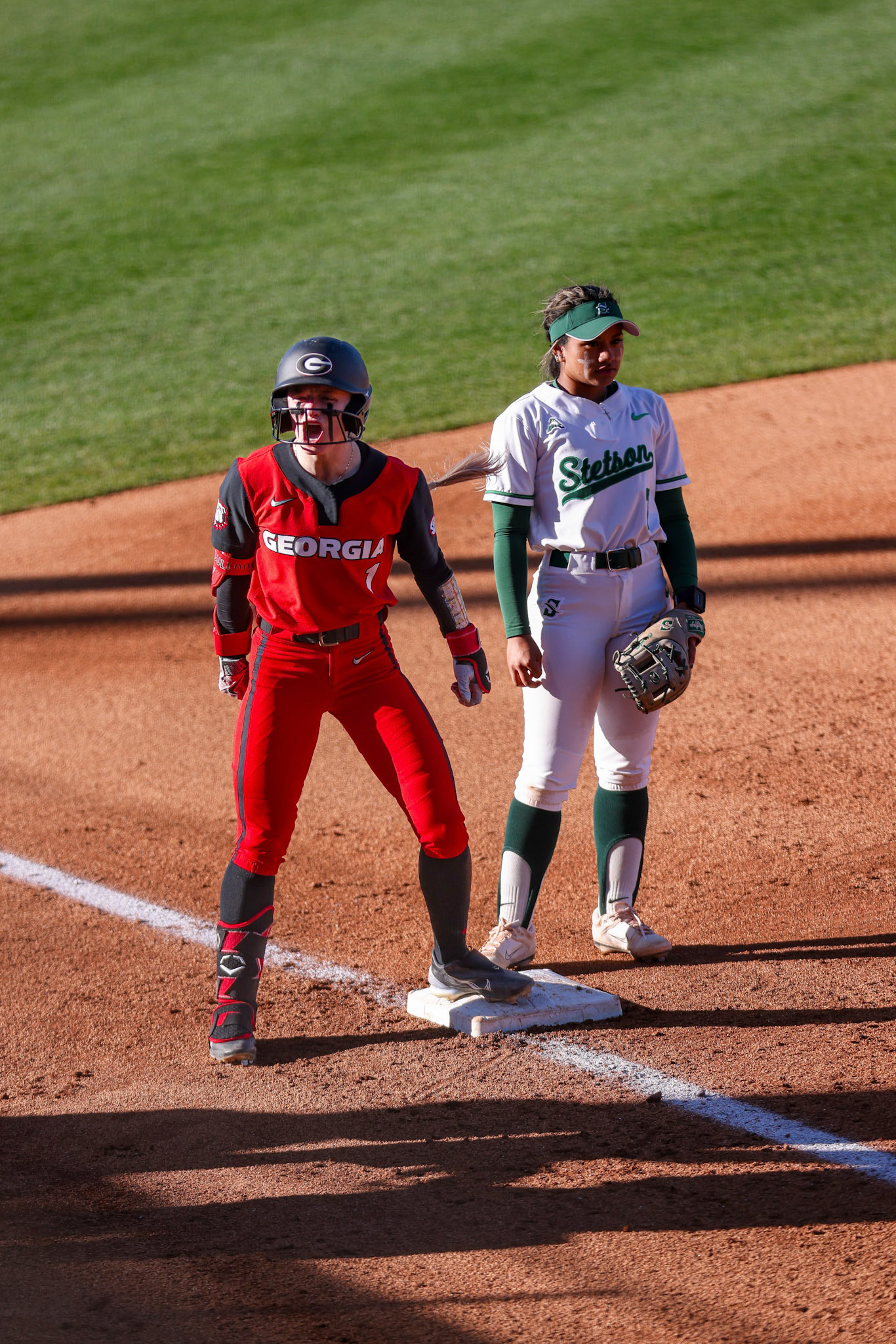 Georgia outfielder Dallis Goodnight (1) during Georgia’s game against Stetson in the 2025 Bulldog Classic at Jack Turner Stadium in Athens, Ga., on Friday, Feb. 28, 2025. (Blake Caviness/UGAAA)