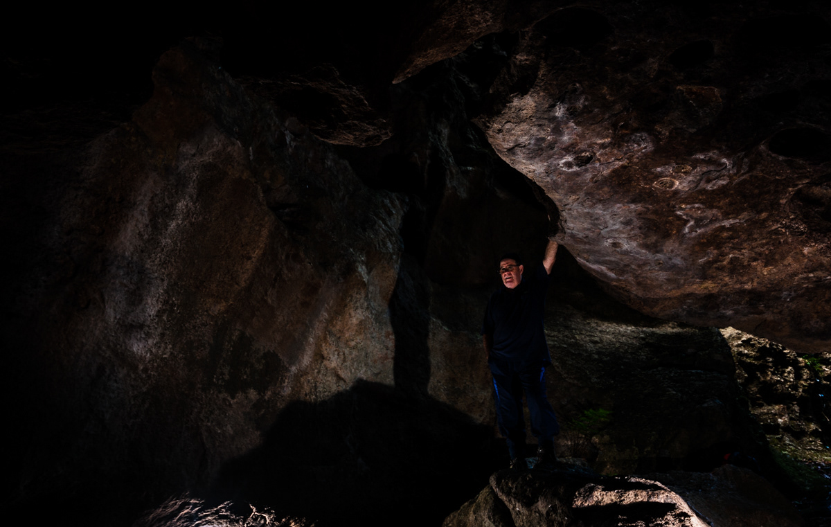 Exploring caves on Turtle Rock, Lamington NP, Queensland.
