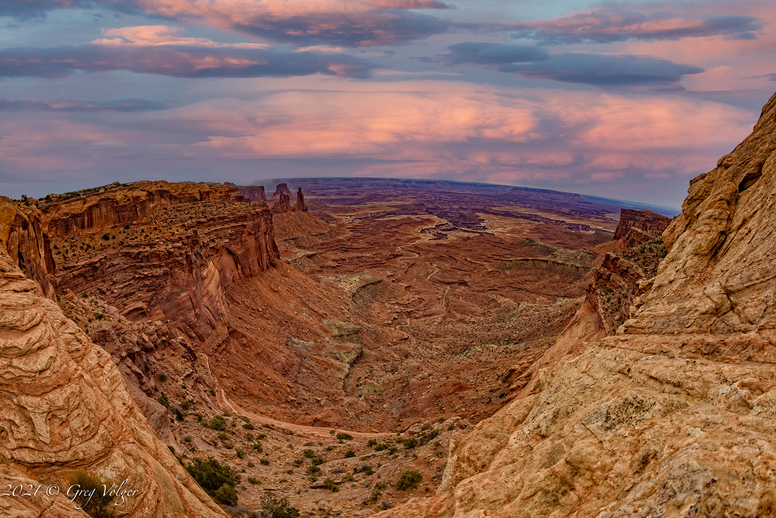 View from Mesa Arch, Canyons National Park, Utah