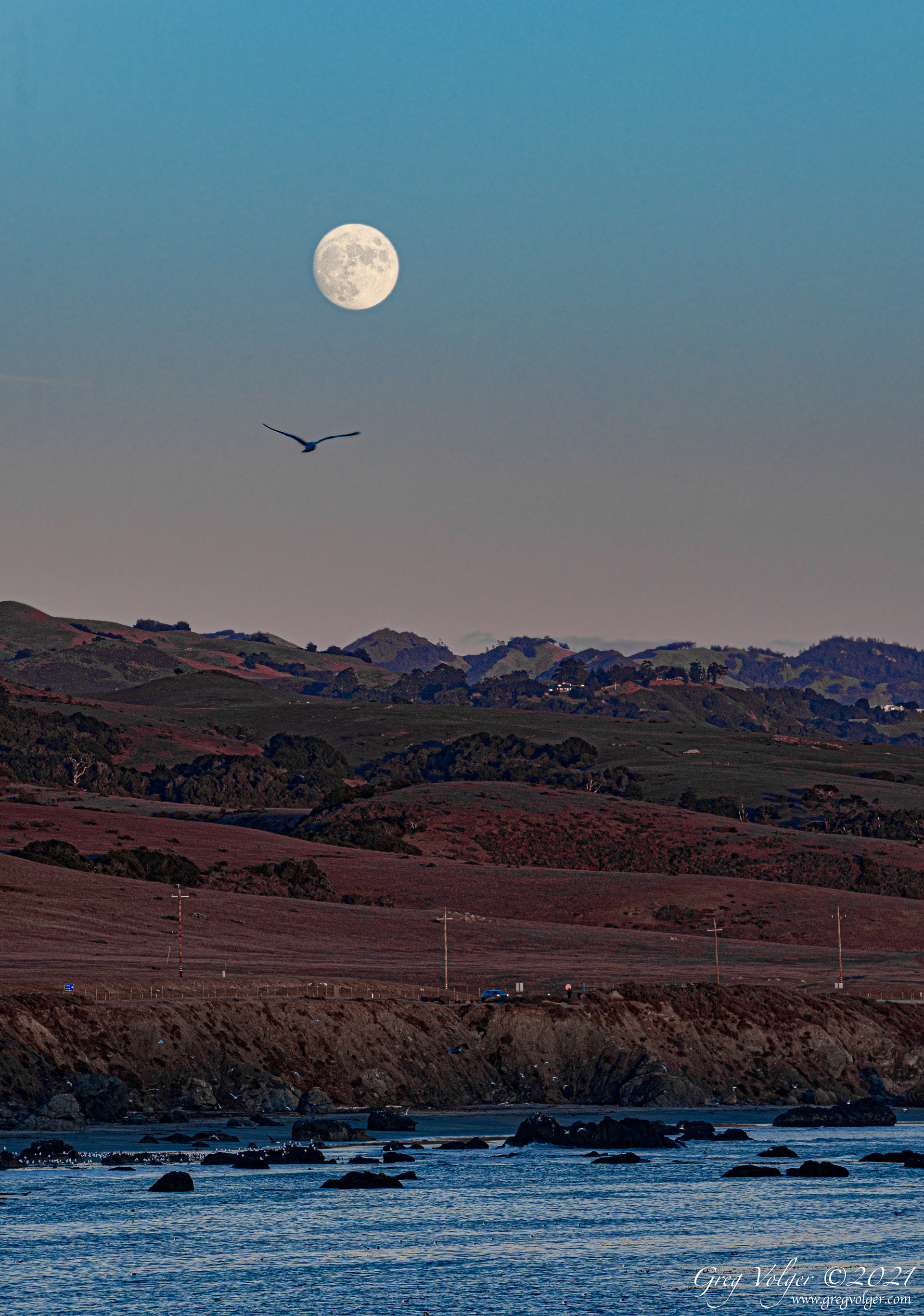 San Simneon Pier moonrise