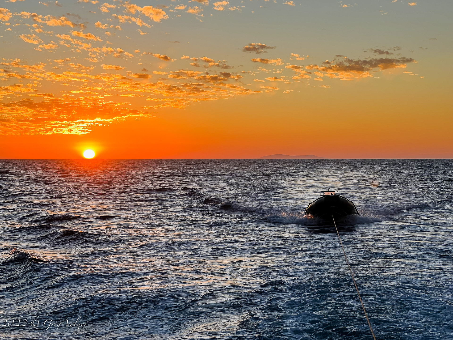Sunset with Santa Barbara Island in background