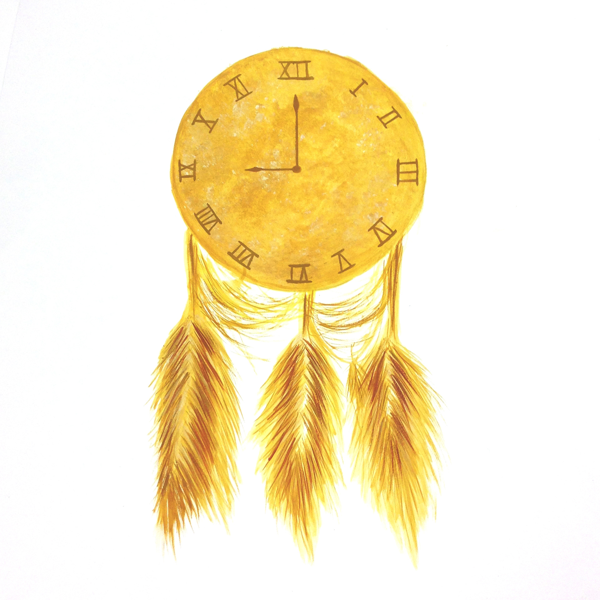 18"x 24" Gouache on paper, Moon Catcher