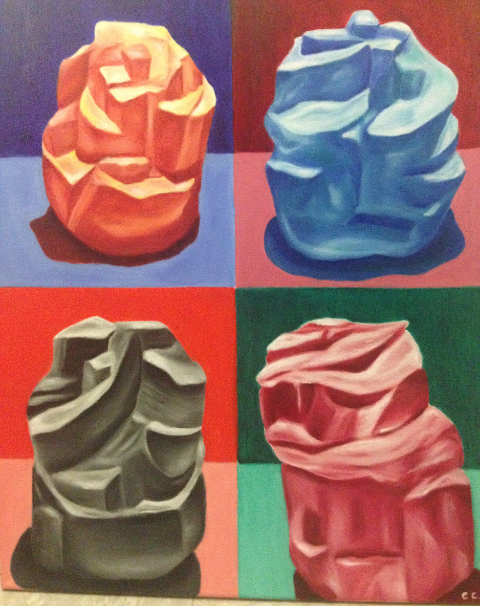 18"x 24" Oil on canvas, Sculptures