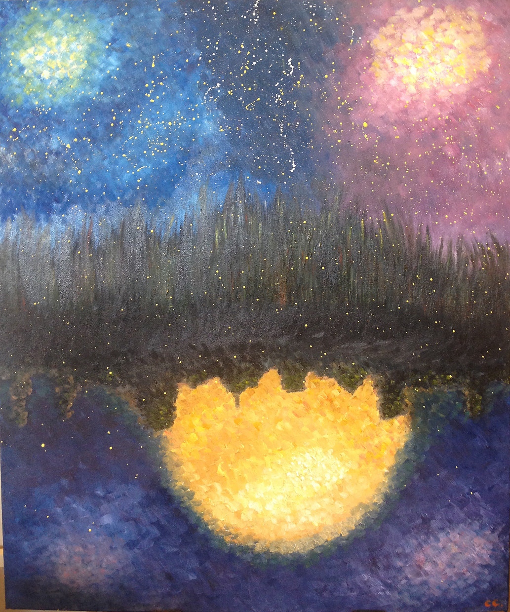 30"x 36" Oil on canvas, Upside Down