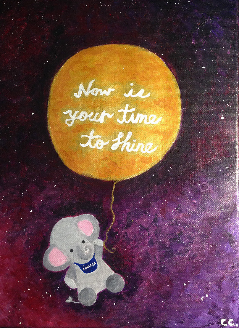 8"x 10" Acrylic on canvas,  Best Wishes