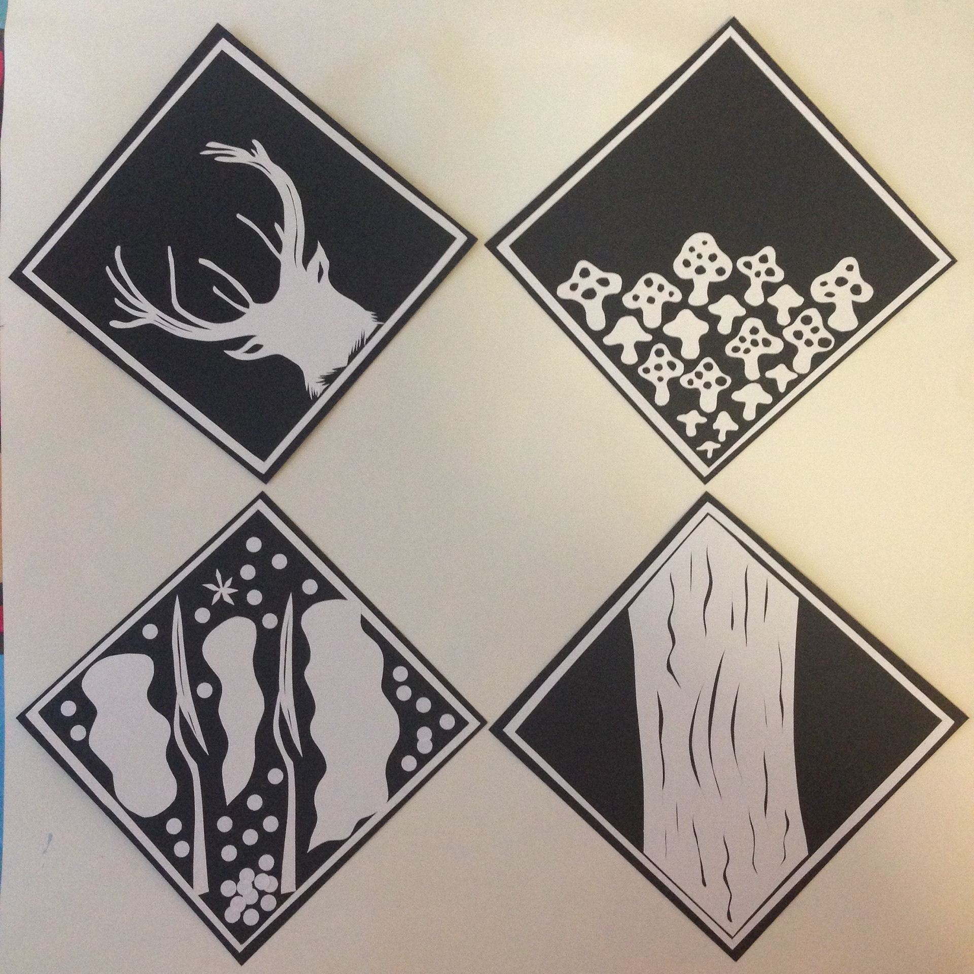 5"x 5" x 4 Paper Cutting, Road Signages Design