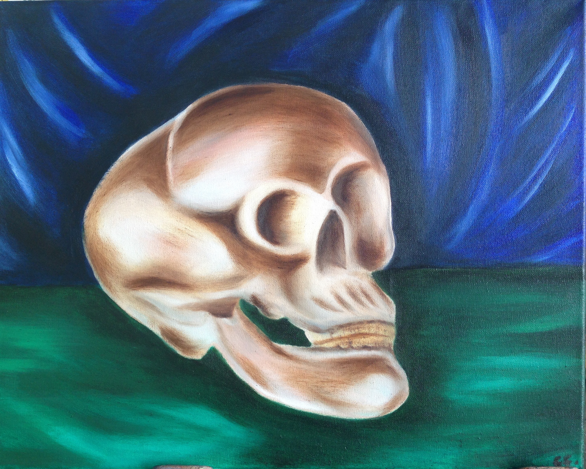 24"x 18" Oil on canvas, Live Skeleton