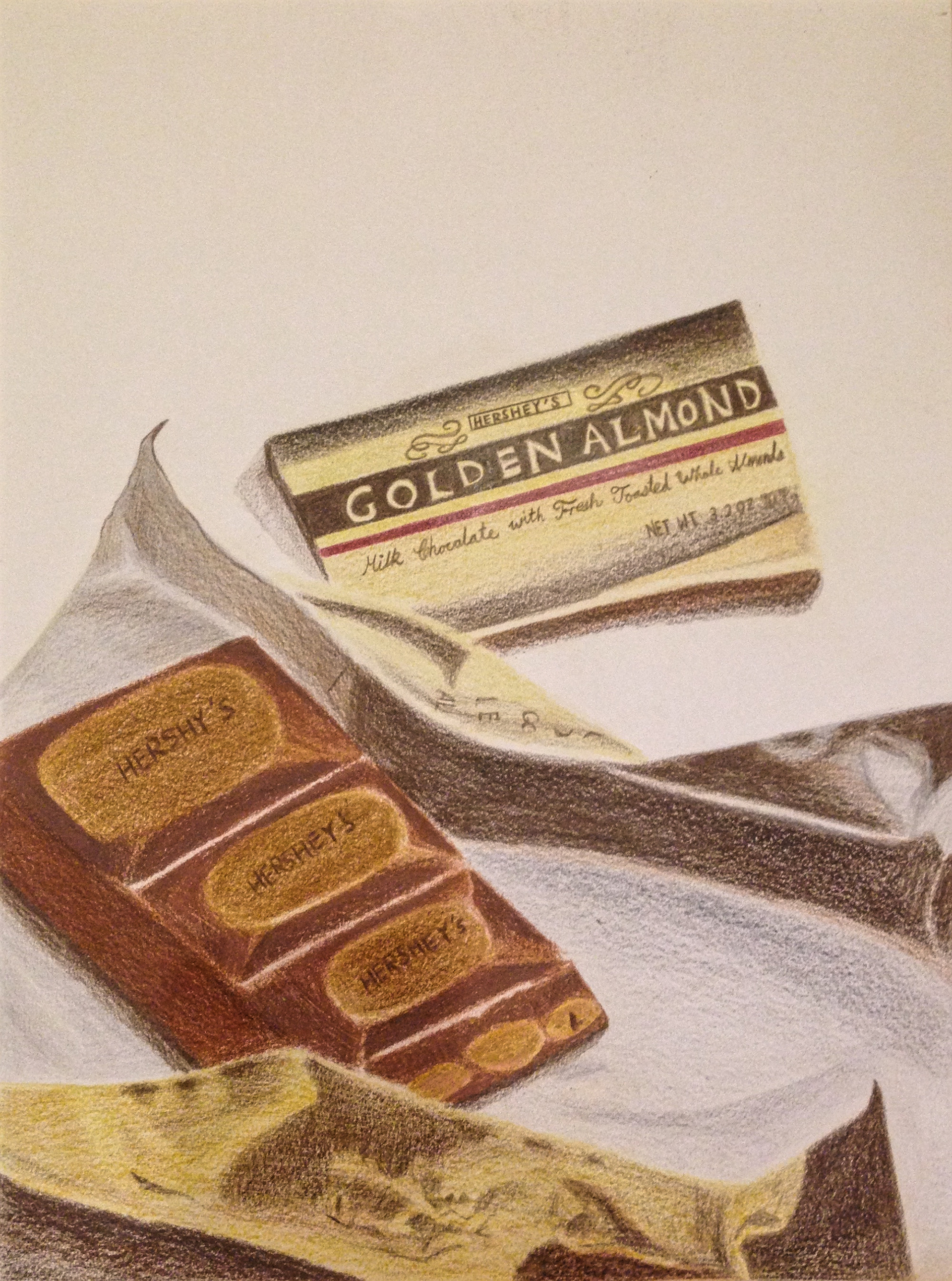 9"x 12" Color pencil on paper, Chocolate