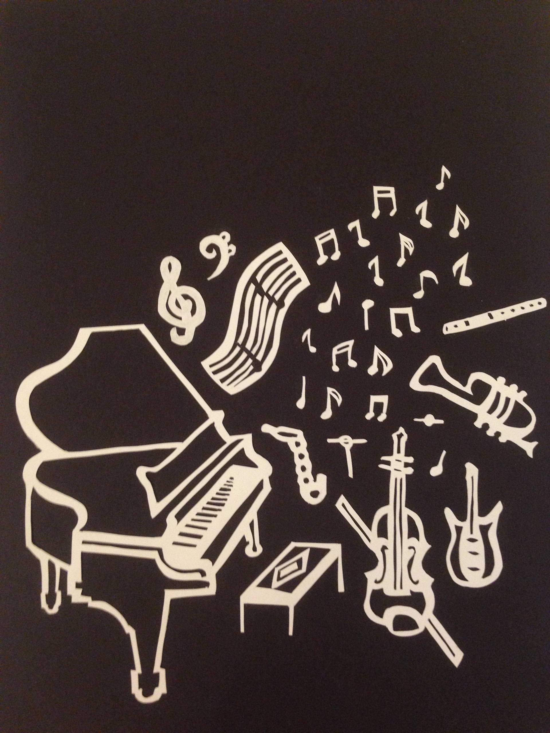 9"x 12" Paper cutting, Symphony