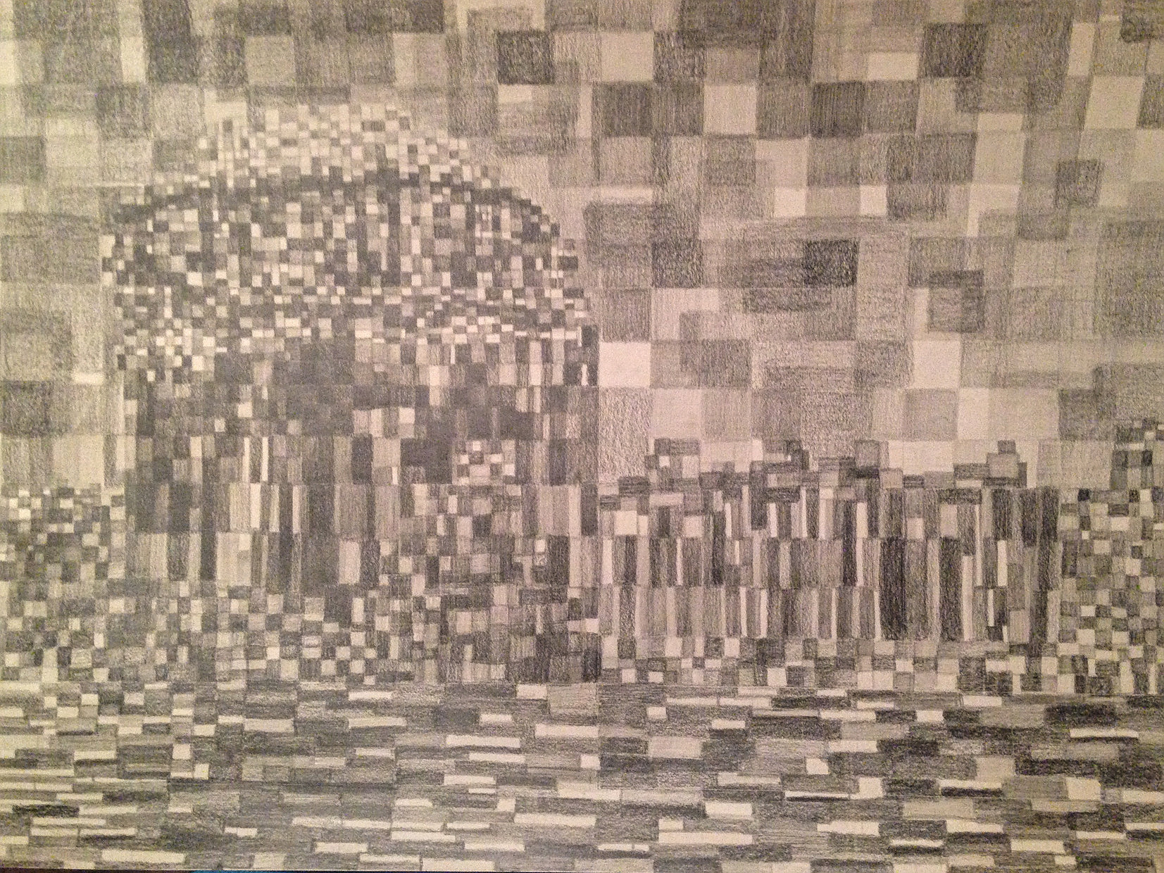 24"x 18" Pencil on paper, Palace of Fine Art IV