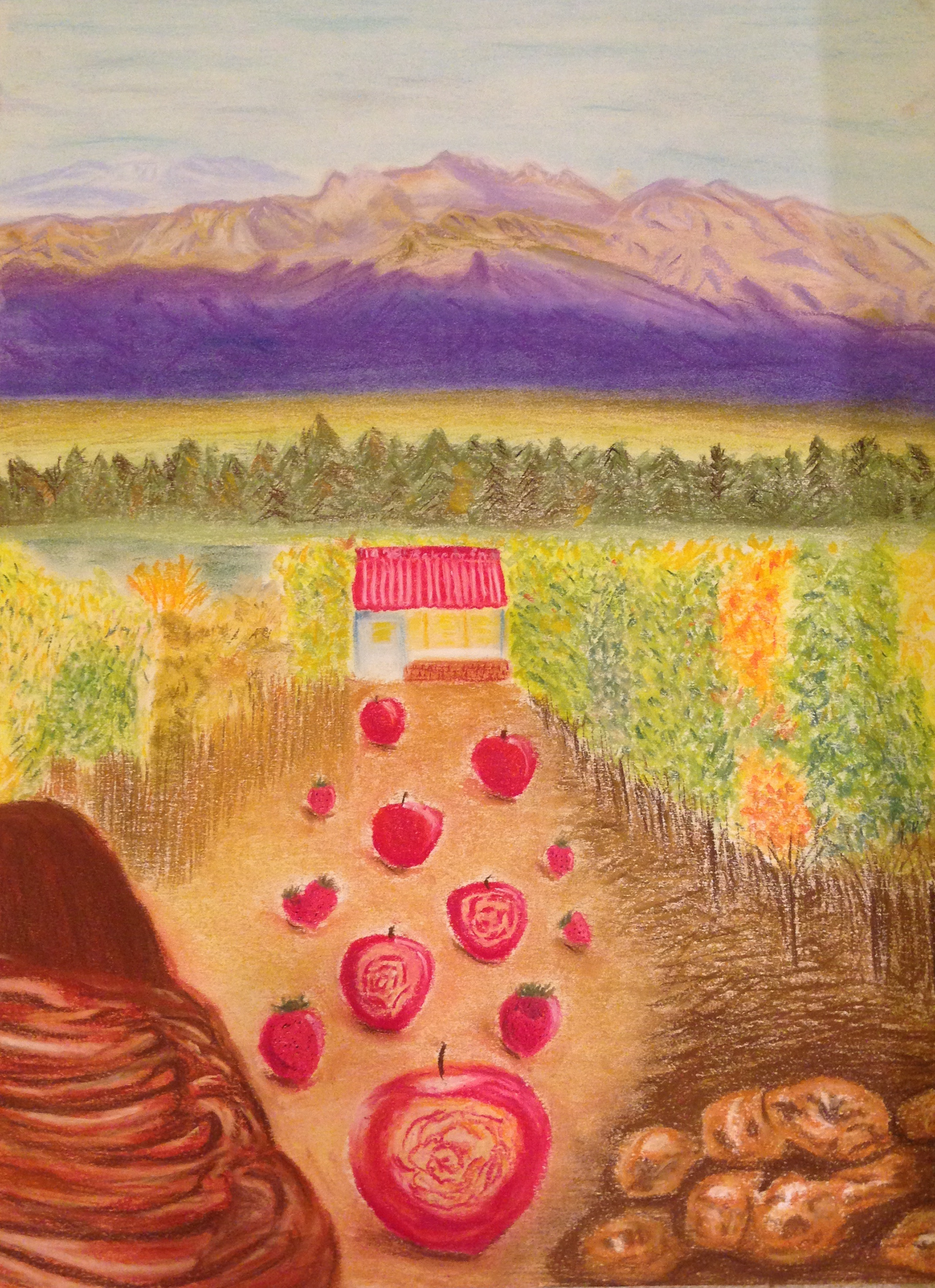 18"x 24" Pastel on paper, Food land