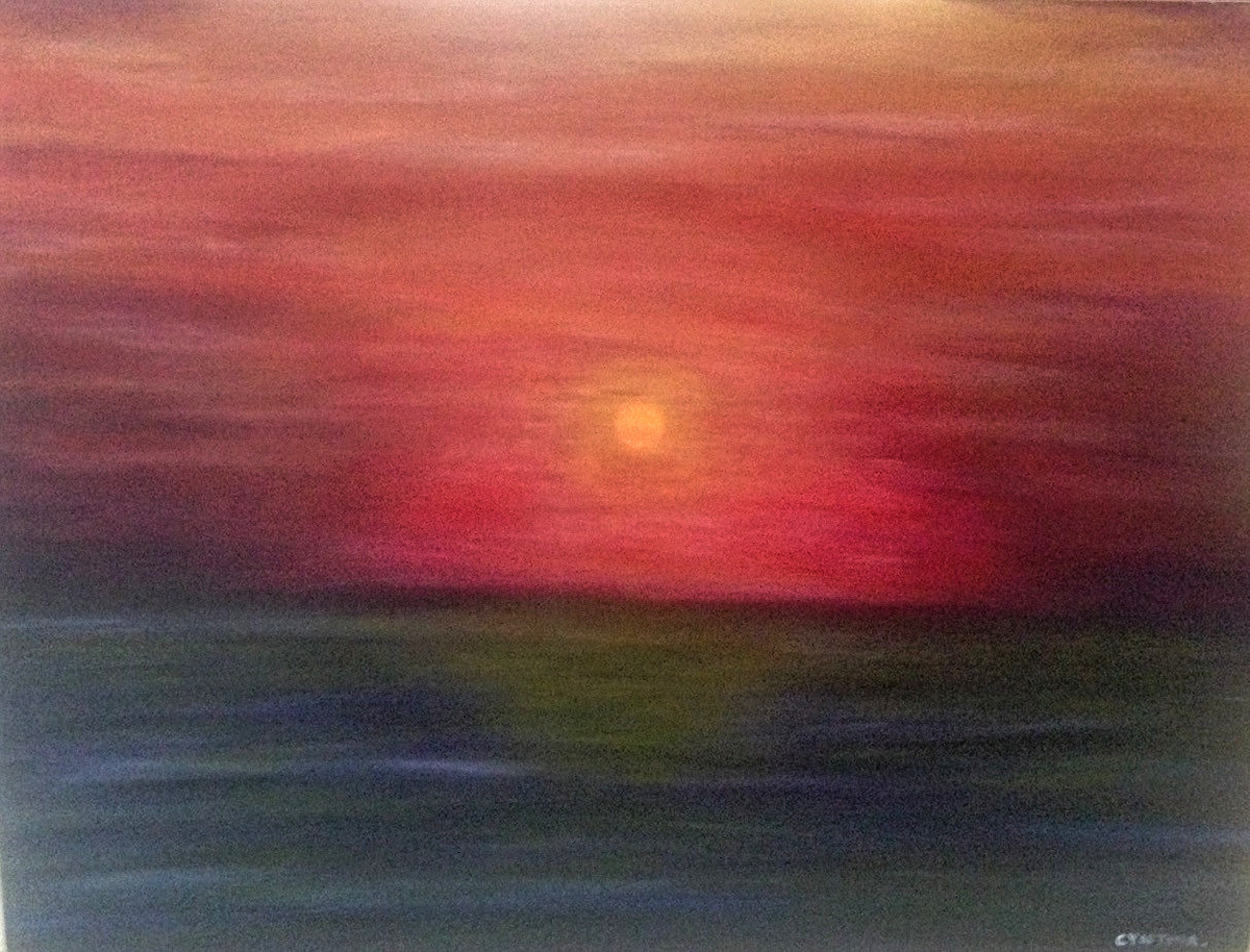 18"x 24" Acrylic on wood, Setset