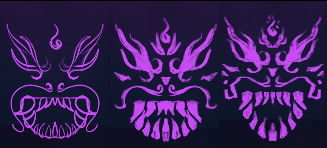 Procreate Yokai Imagery Iterations