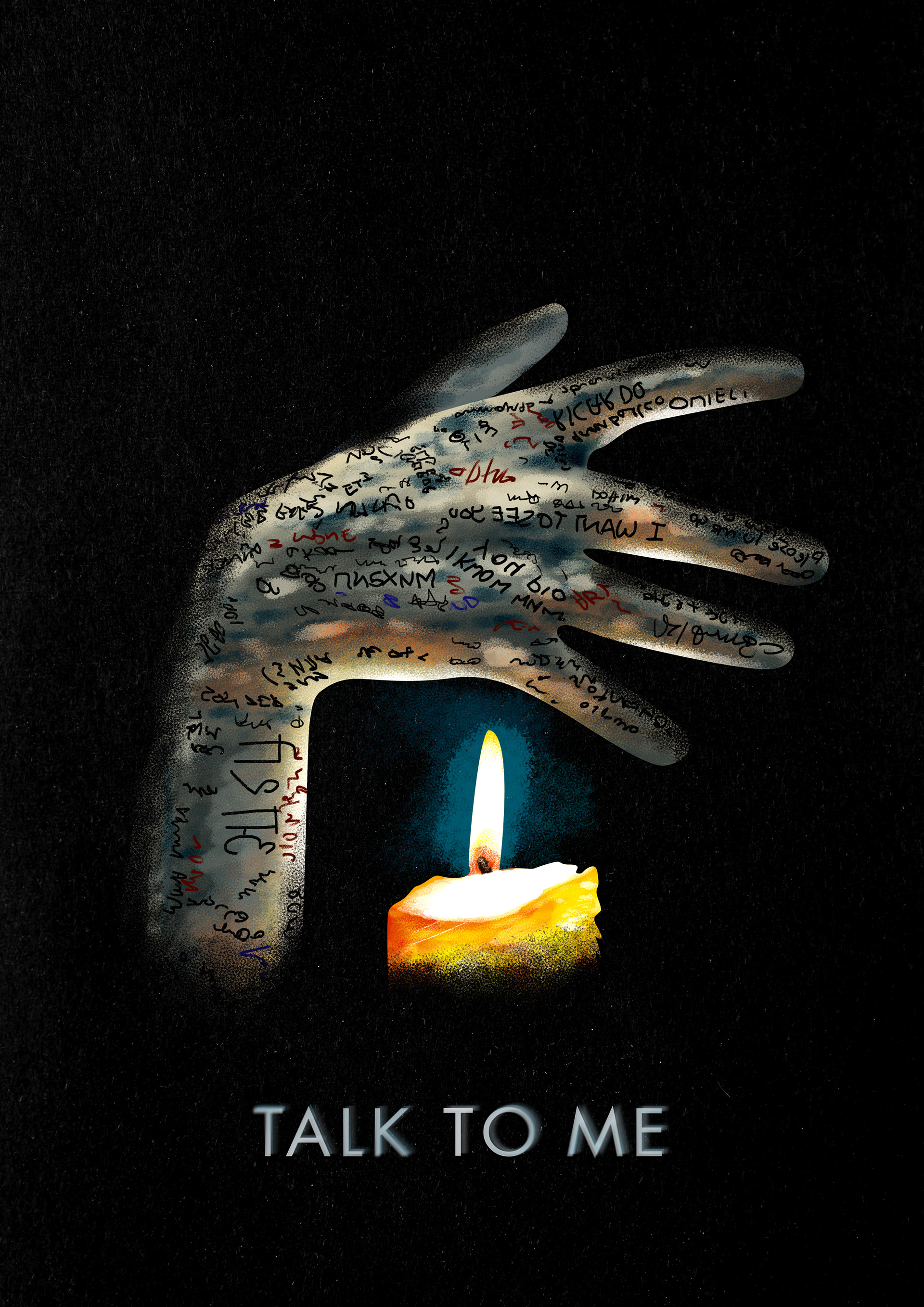 Promotional digital illustration created for the theatrical release of Talk to Me.