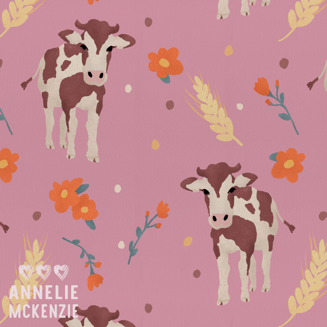 #099 Brown Cow on Pink