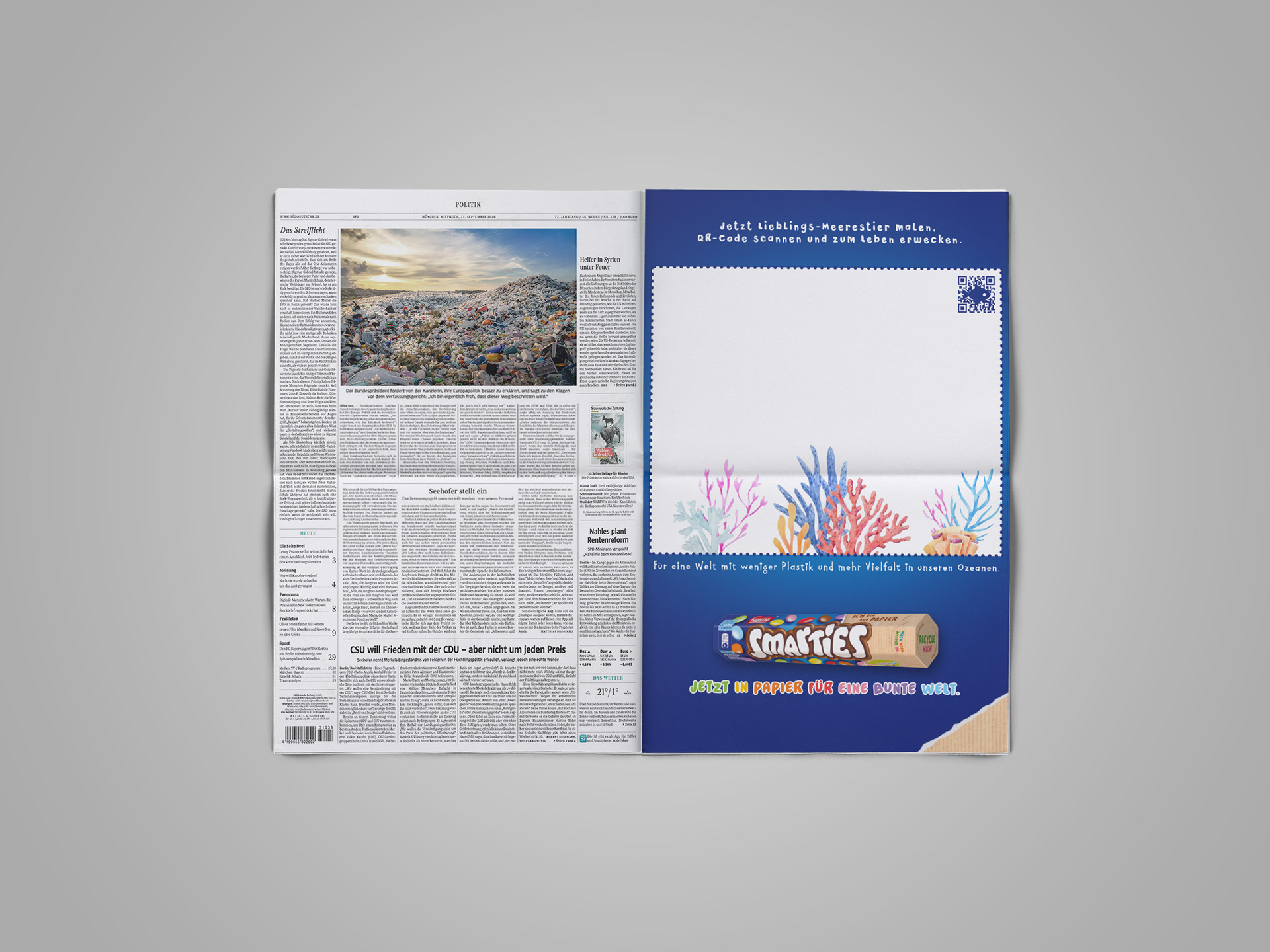 SMARTIES: Printlayout for the new packaging against plastic