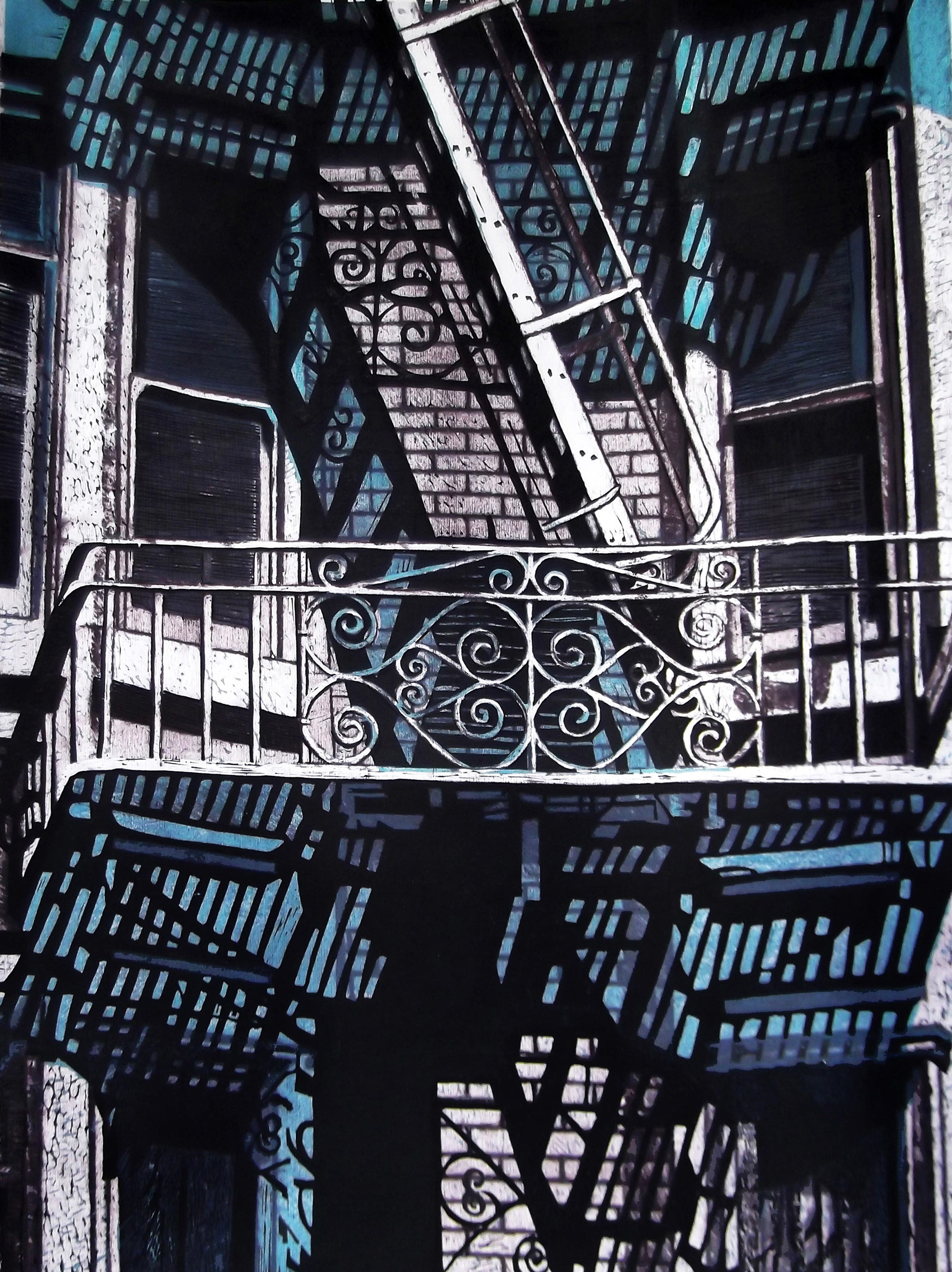 The game of light, mixed tehnique, 56 x 41 cm, 2014.