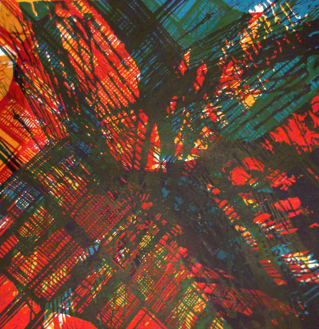 Game of color, linocut, 50 x 50 cm, 2014.