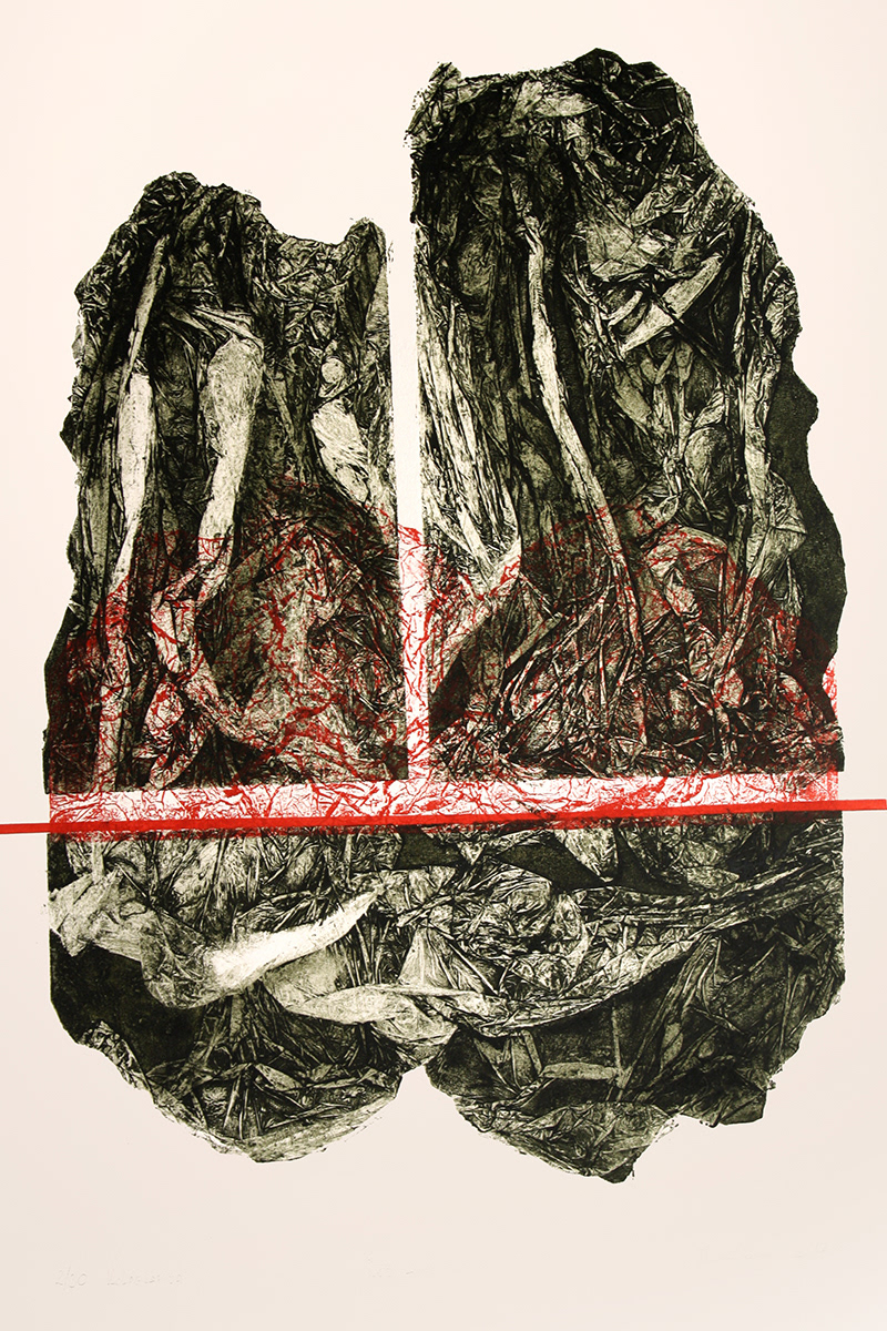 Red line, 59 x 40 cm