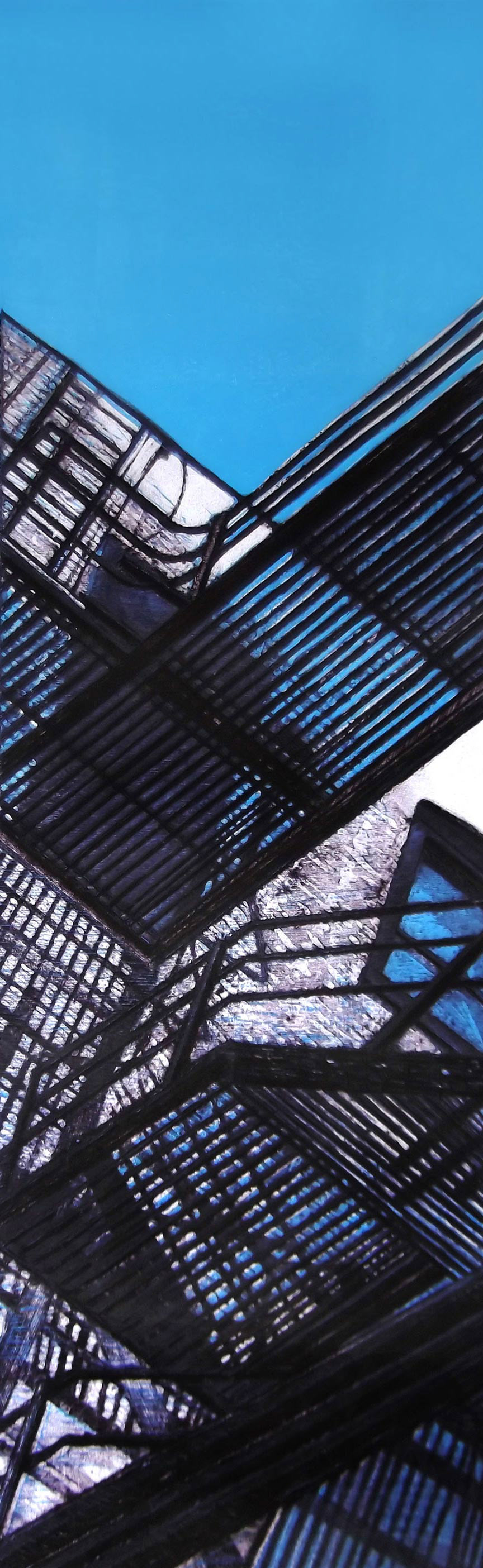 Fire Escape 1, mixed tehnique, 65 x 20 cm, 2014