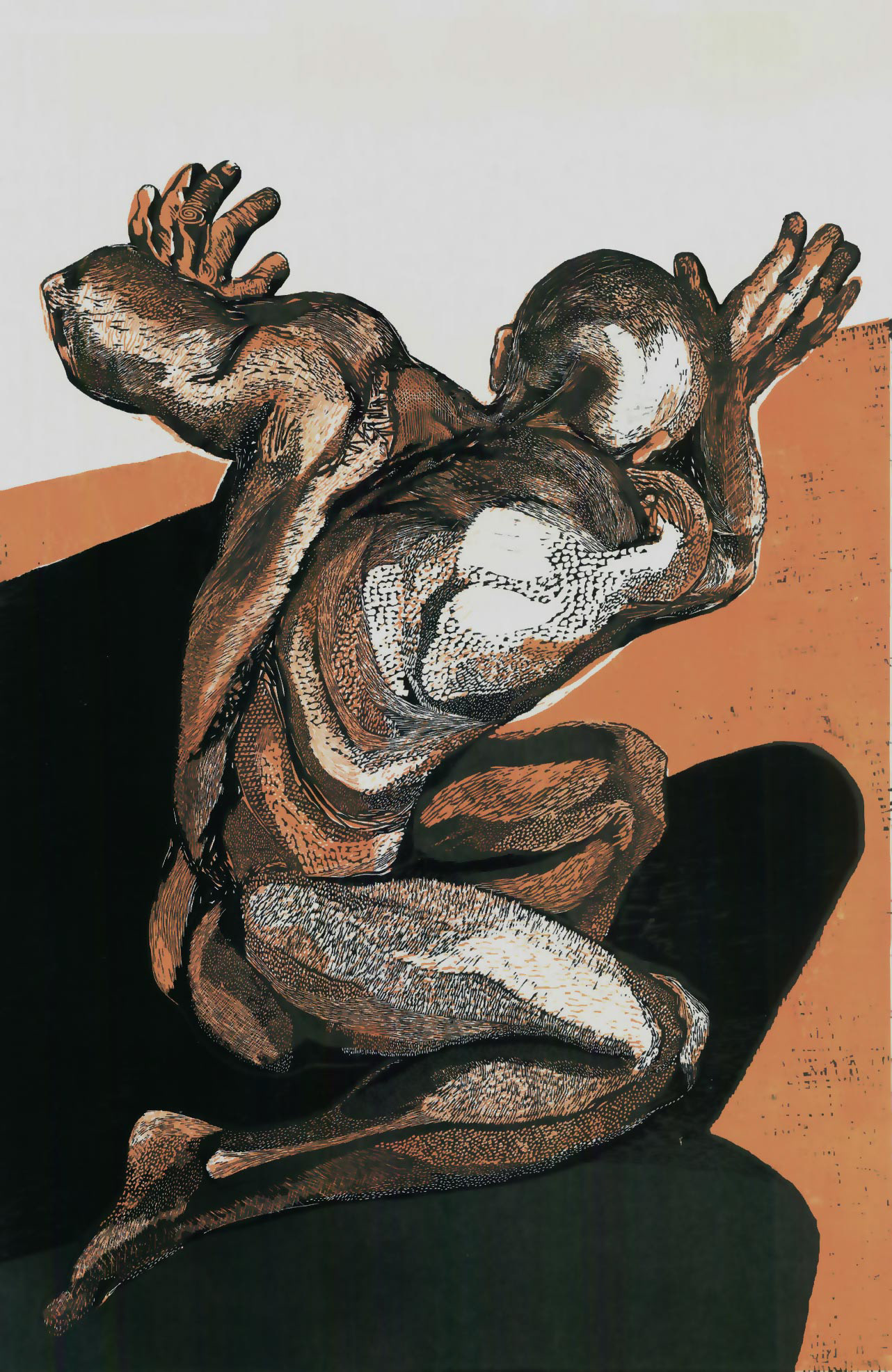 Ascent, linocut; 65 x 46 cm; 2006