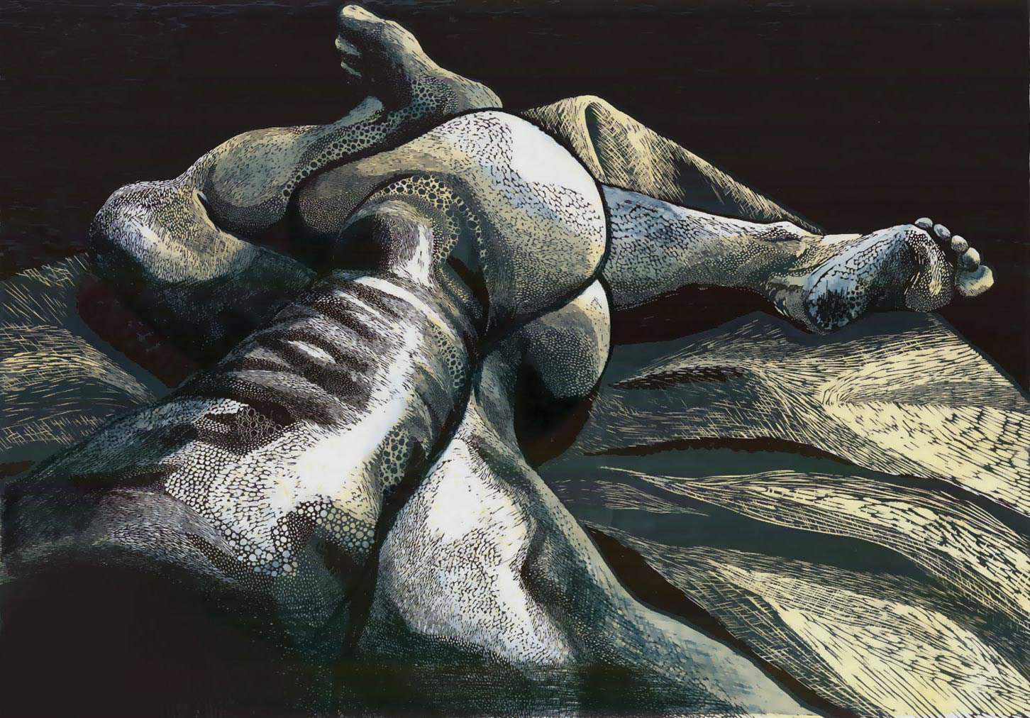 Oblivion, linocut, linogravure; 50 x 70 cm; 2006