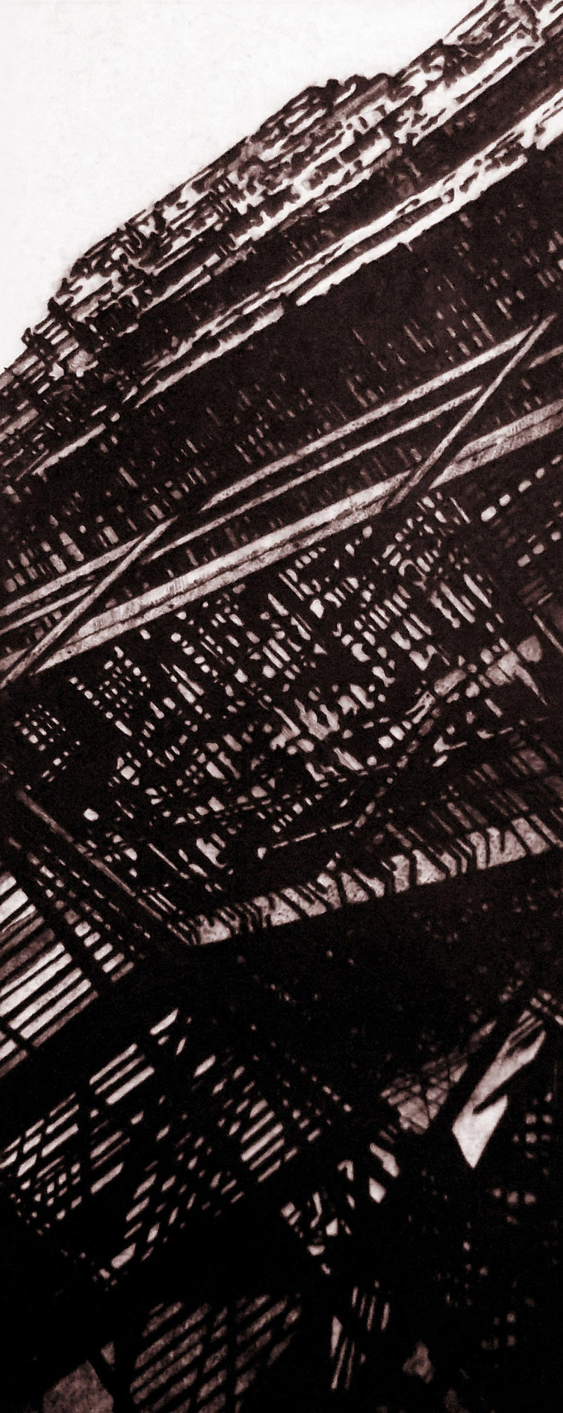 Look Up, dry point, 64 x 26 cm, 2014