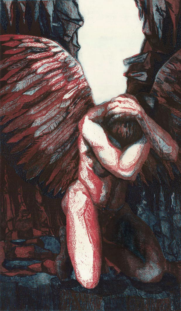 Mephisto, linocut, linogravure; 59 x 34 cm; 2008
