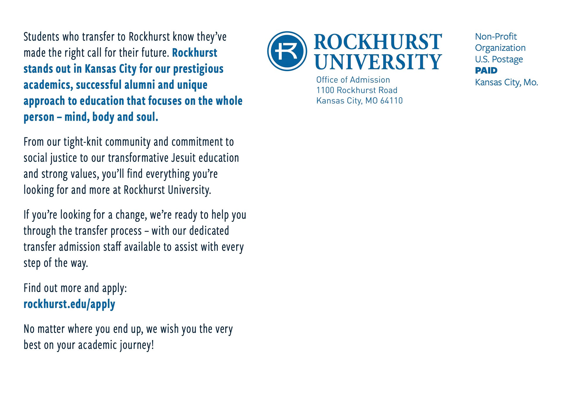 Transfer Postcard Back