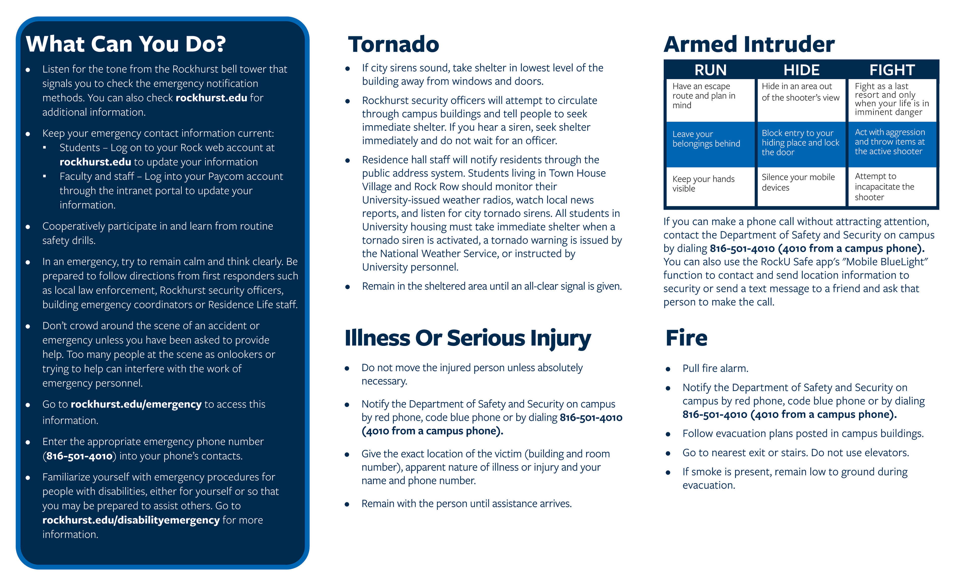 Emergency Brochure - Inside