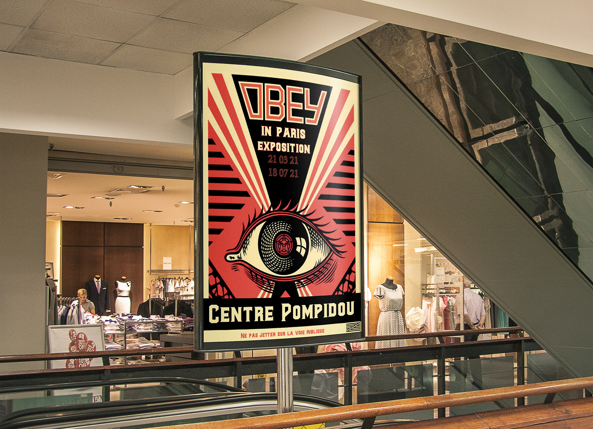 Mockup Affiche exposition Obey in Paris