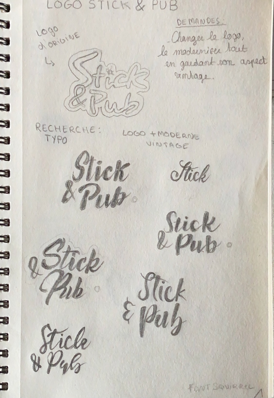 Recherche logo Stick & pub