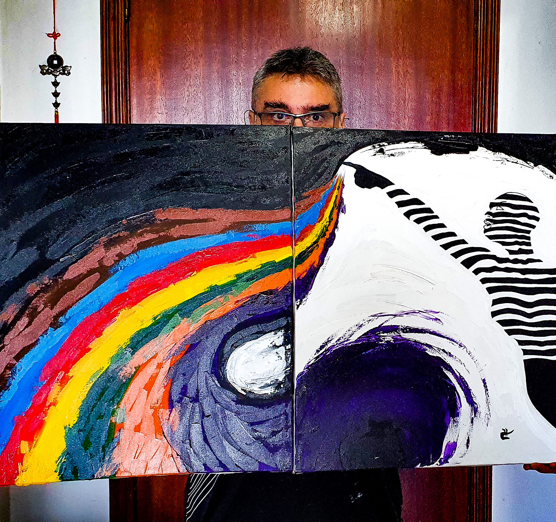 "Espectra" • Acrílica sobre tela • Dípico, com tamanho completo 1 m x 60 cm • abril/2024 • R$ 1.750,00