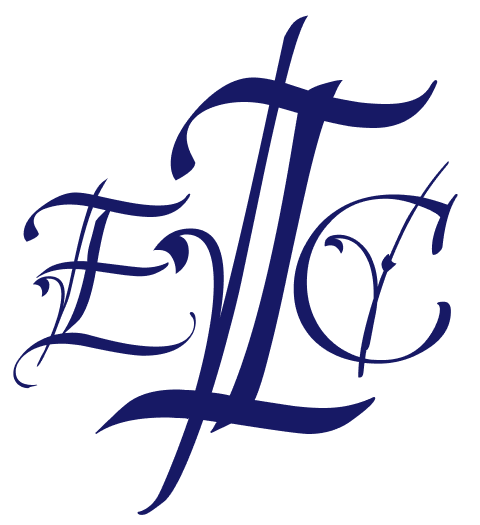 Monogram of E.C.I in Lavishly Yours calligraphy font