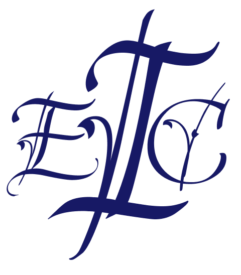 Monogram of E.C.I in Lavishly Yours calligraphy font