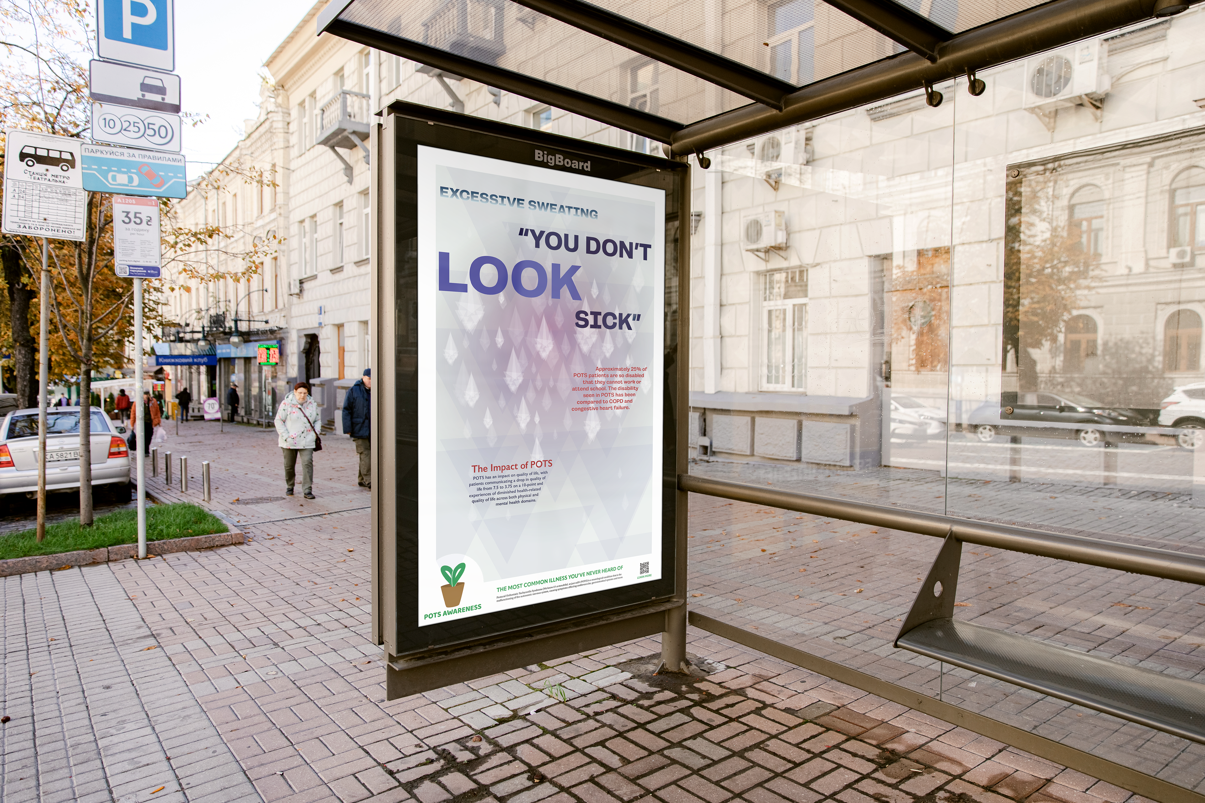 "You Don't Look Sick" Short Text Version-Bus Stop Mockup