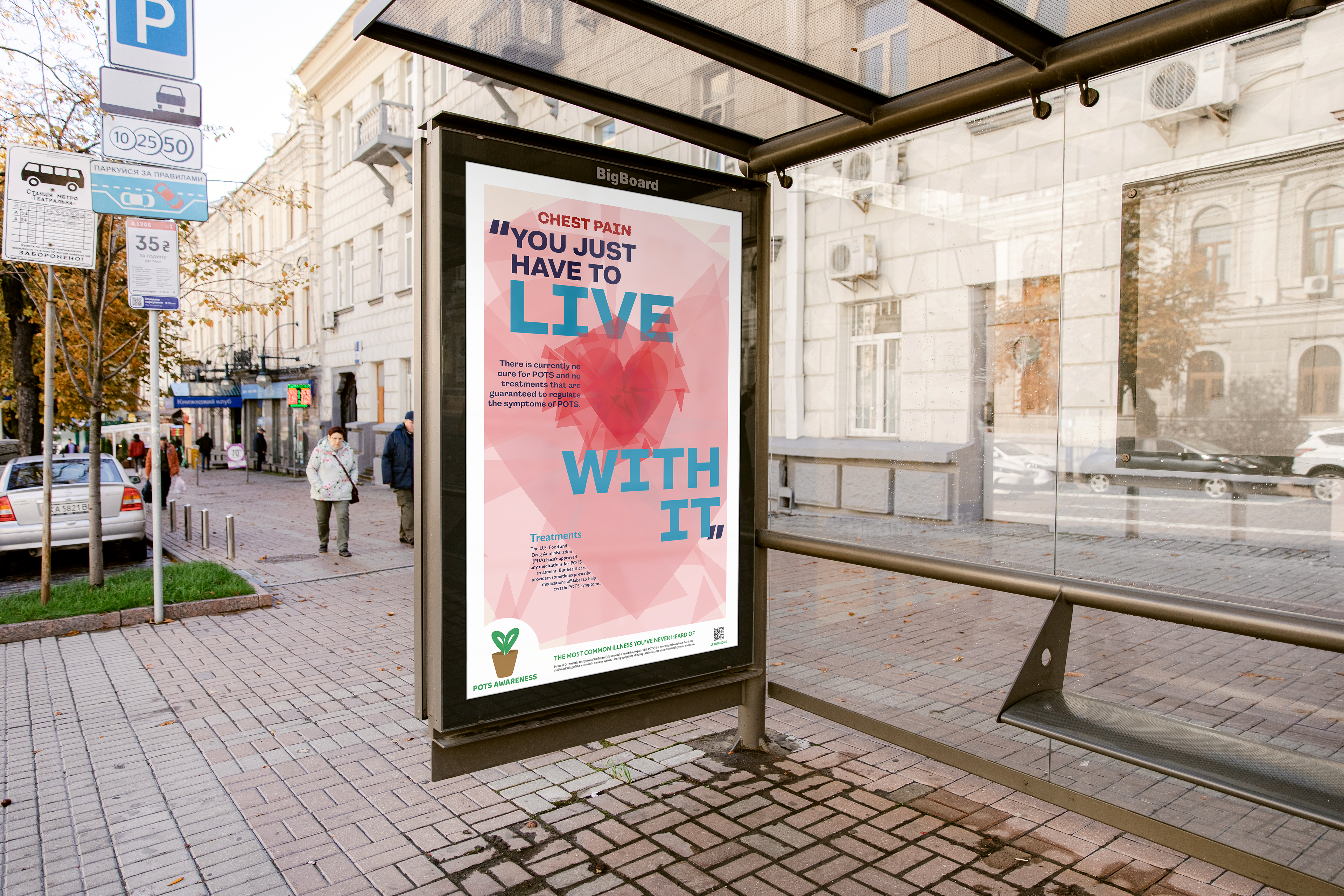 "You Just Have To Live With It" Short Text Version-Bus Stop Mockup