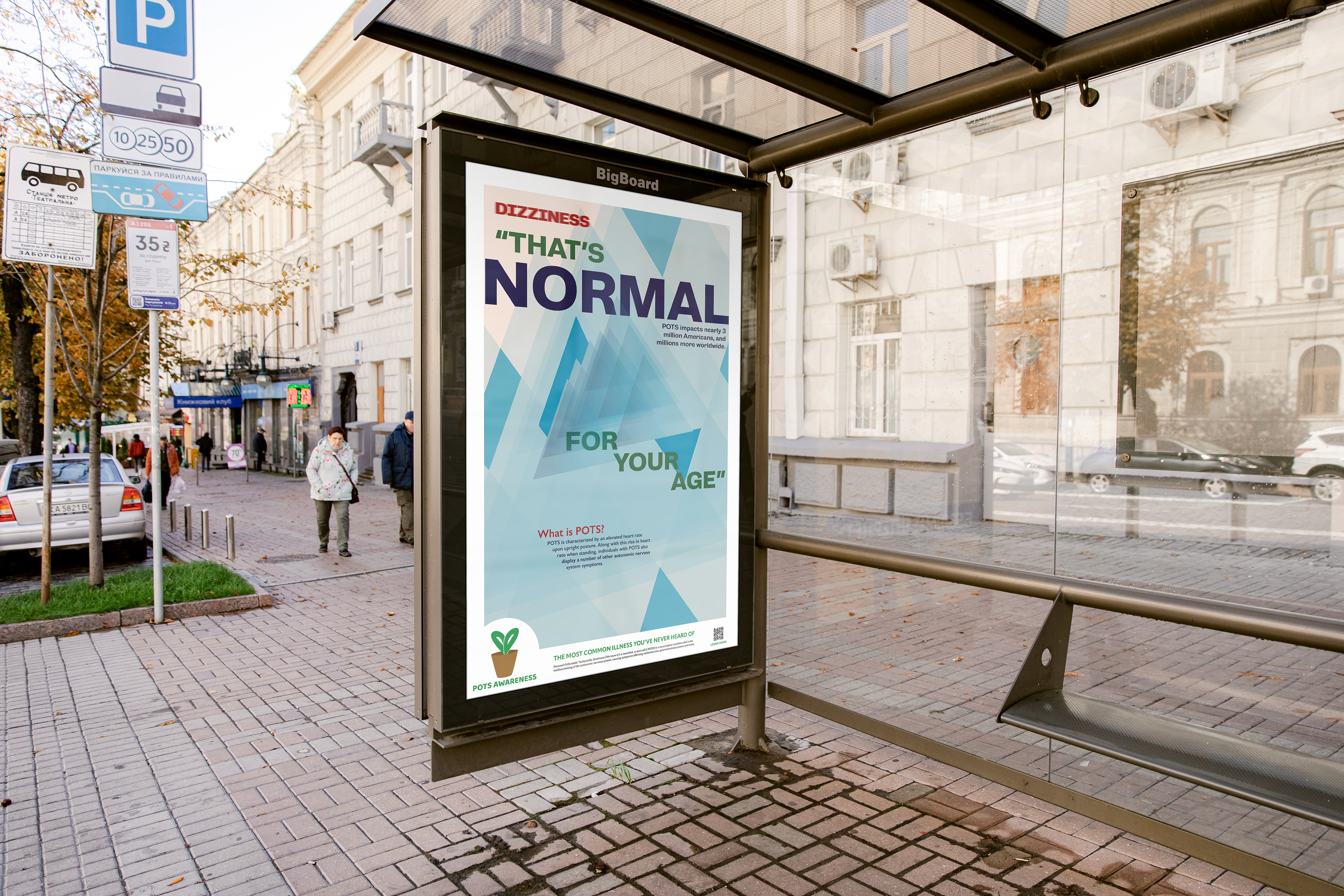 "That's Normal For Your Age" Short Text Version-Bus Stop Mockup