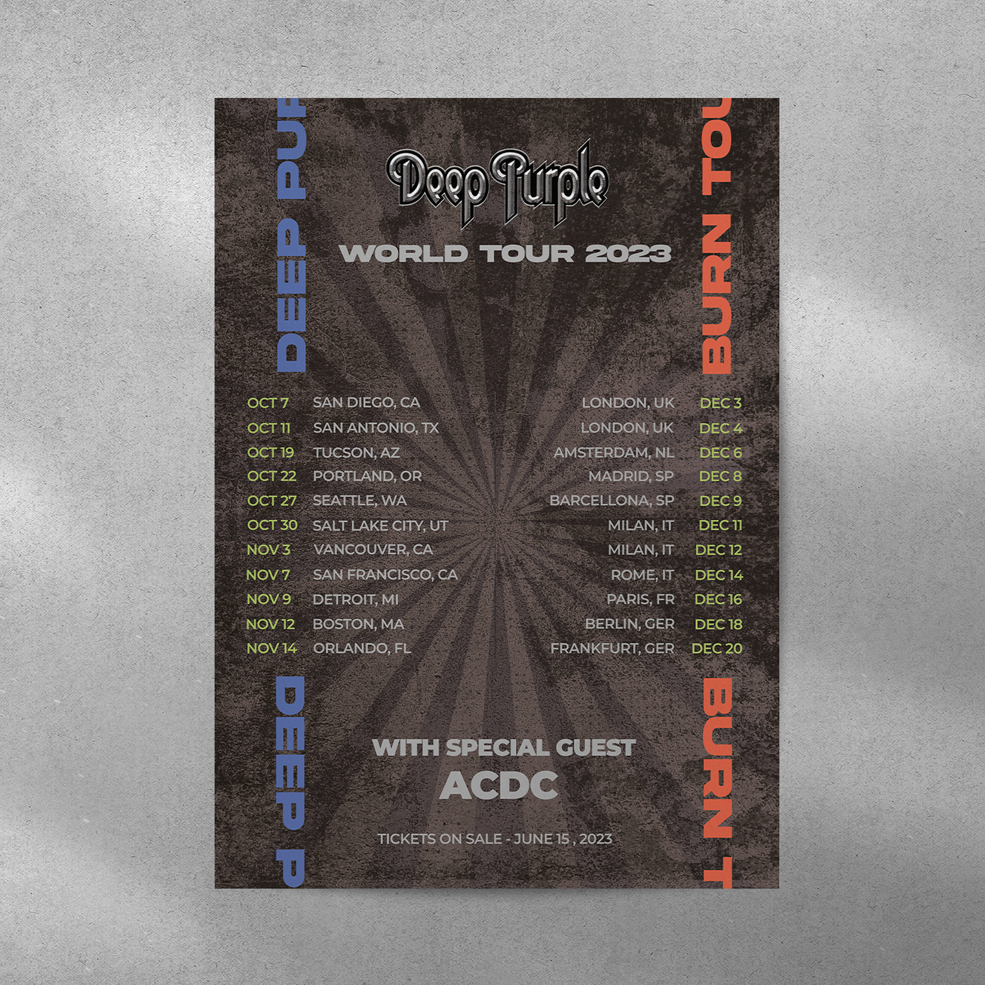 Poster tour Deep Purple (Progetto accademico)