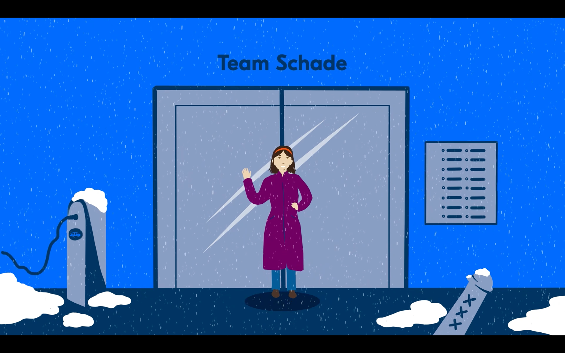 Een still uit een animatie voor een digitale kerstkaart voor VvE De Alliantie