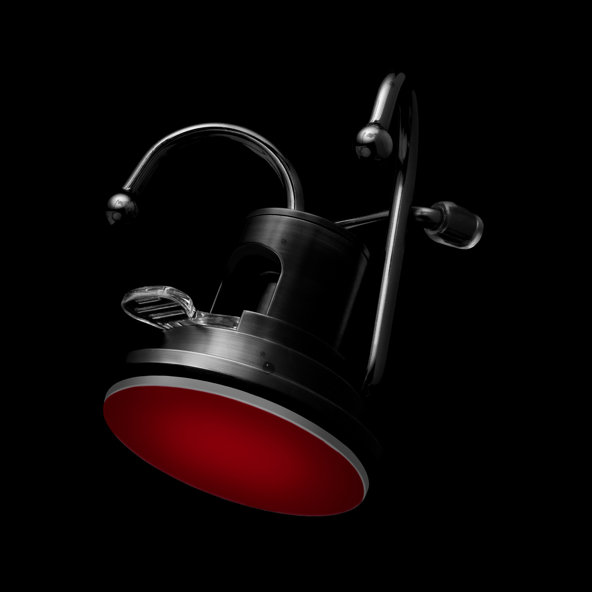I enjoy making ordinary things look cool. This is just a suction-cup hook for hanging towels in the bathroom.