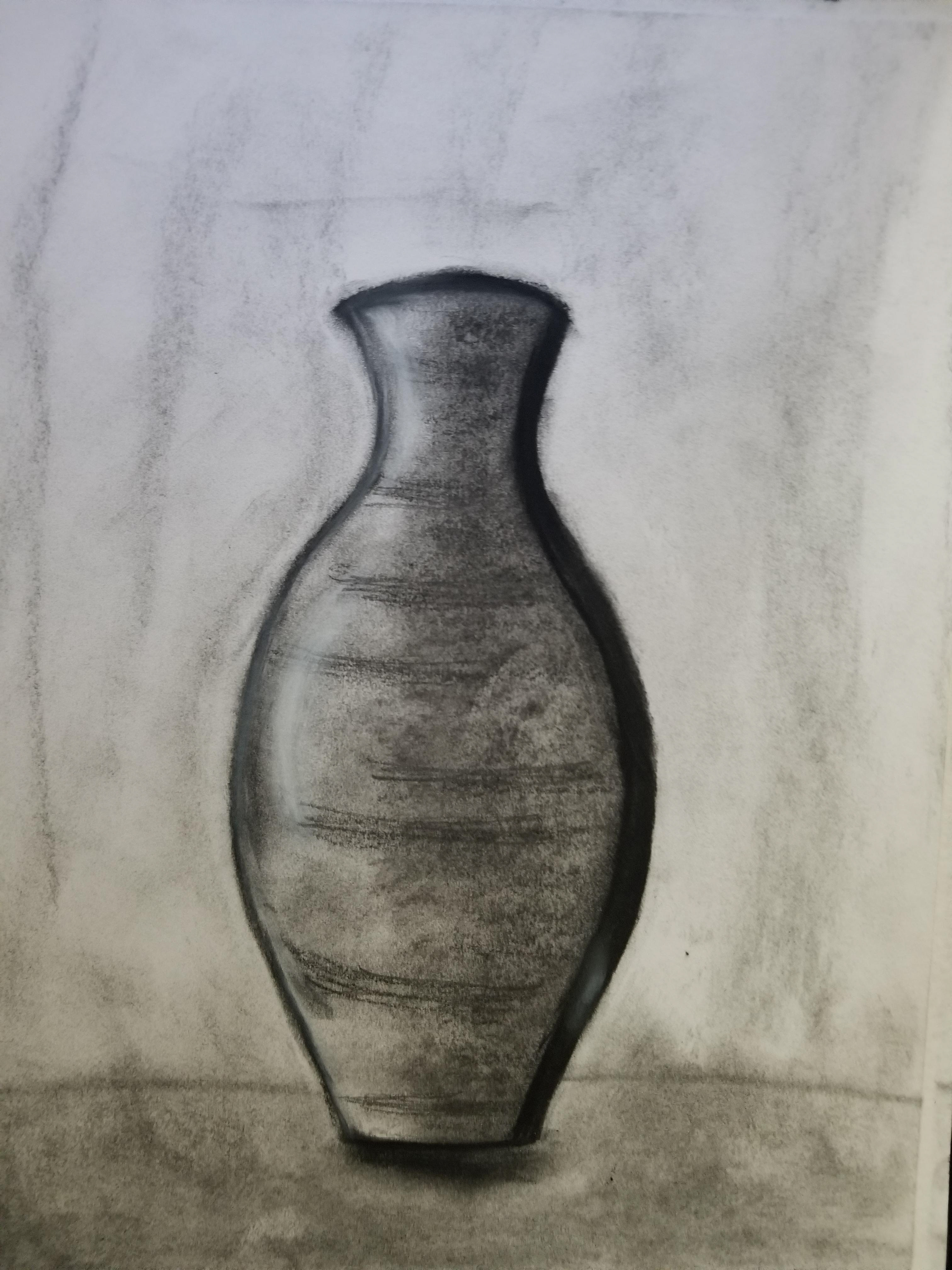 Charcoal sketch of a Vase