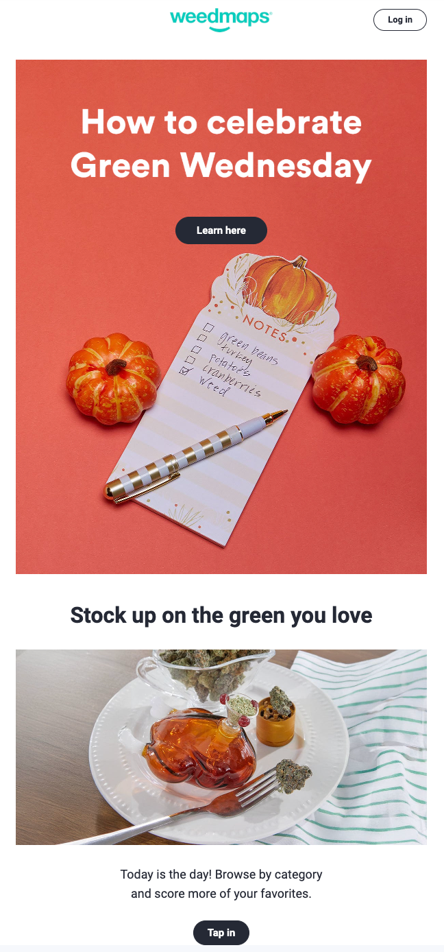 Weedmaps: Green Wednesday Email Campaign