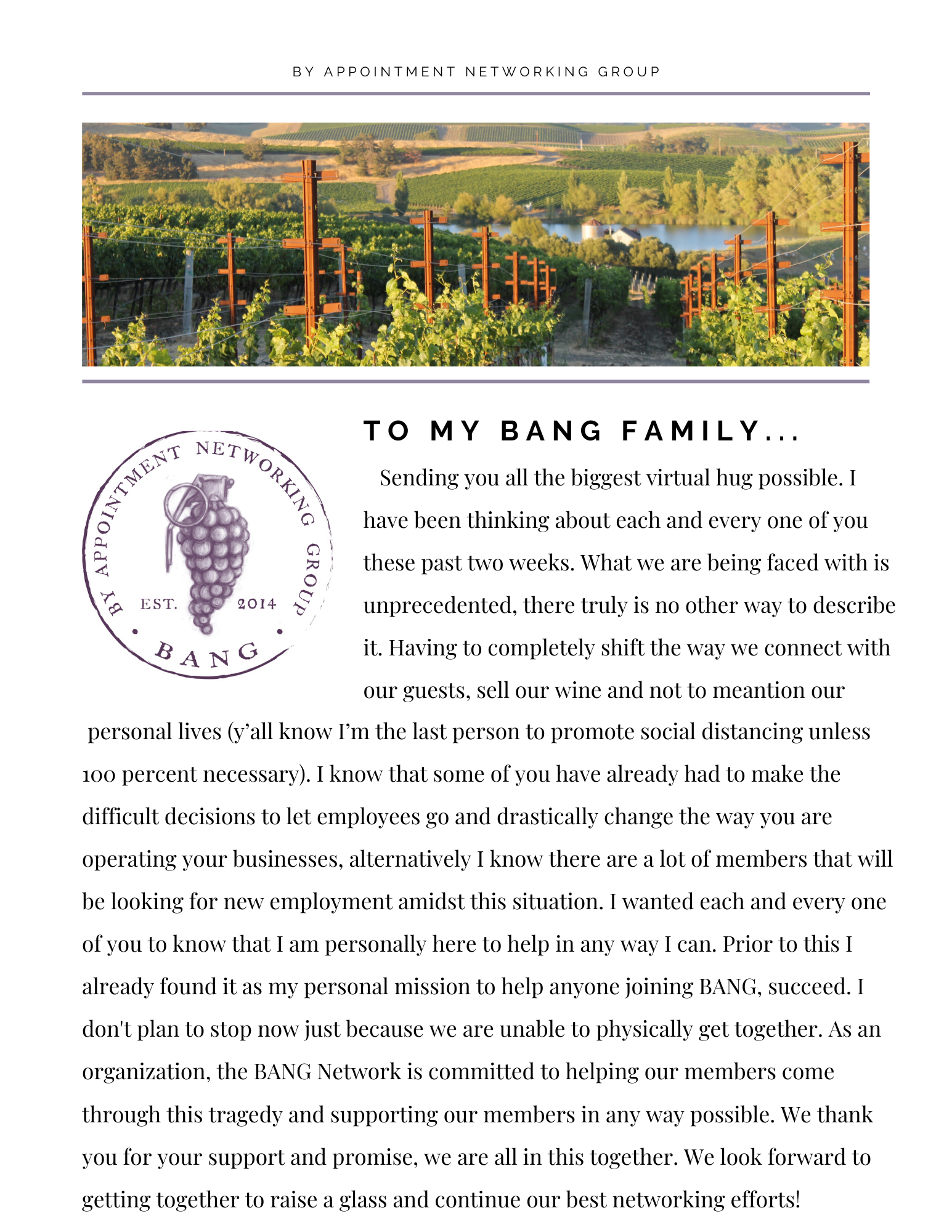 By-Appointment Networking Group: E-mail Marketing Design + Copy