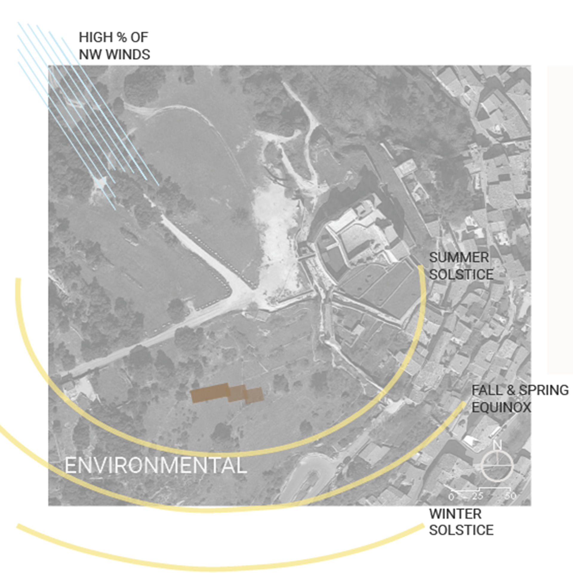 Environmental Site Analysis;  created with Photoshop and Indesign