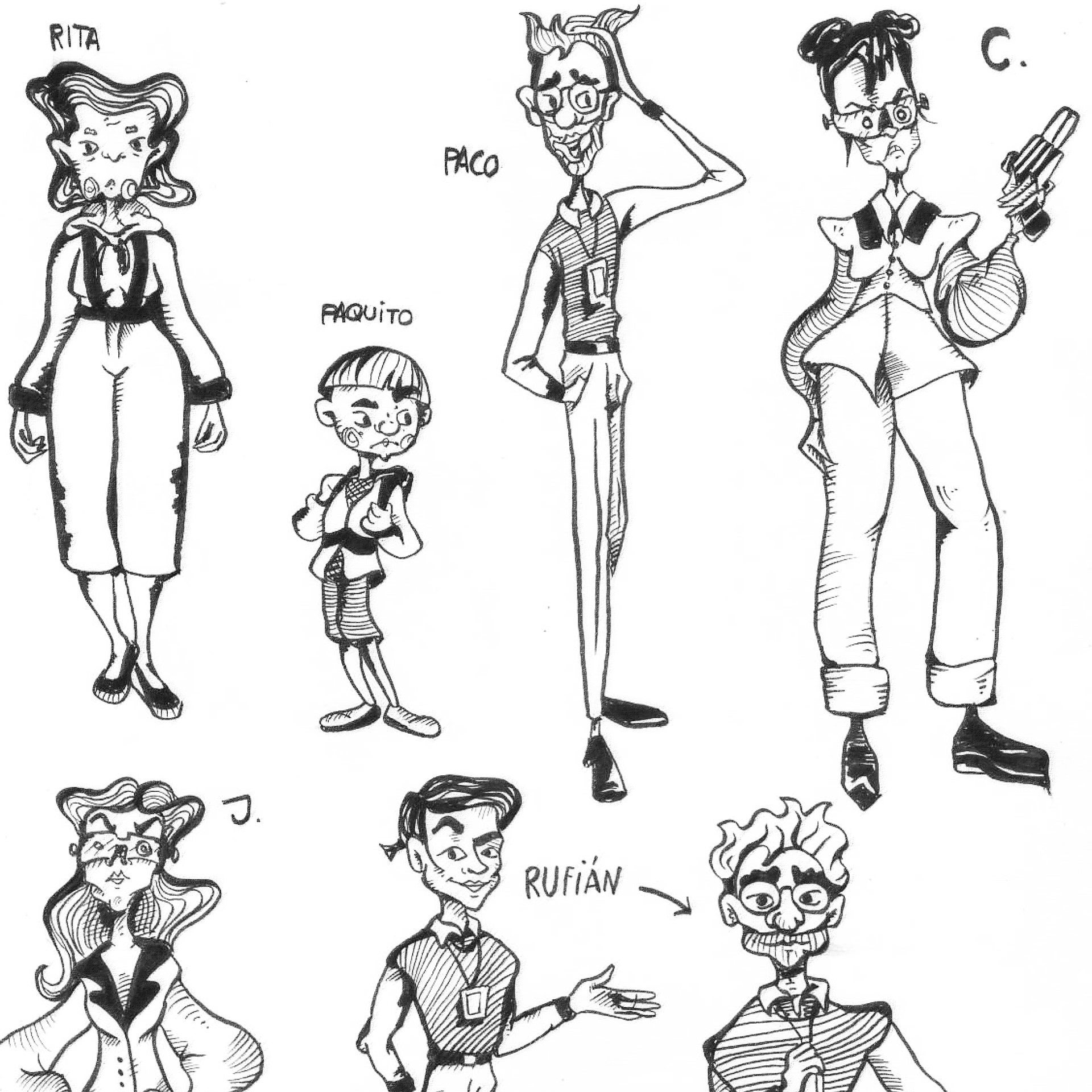 Bocetos del cómic