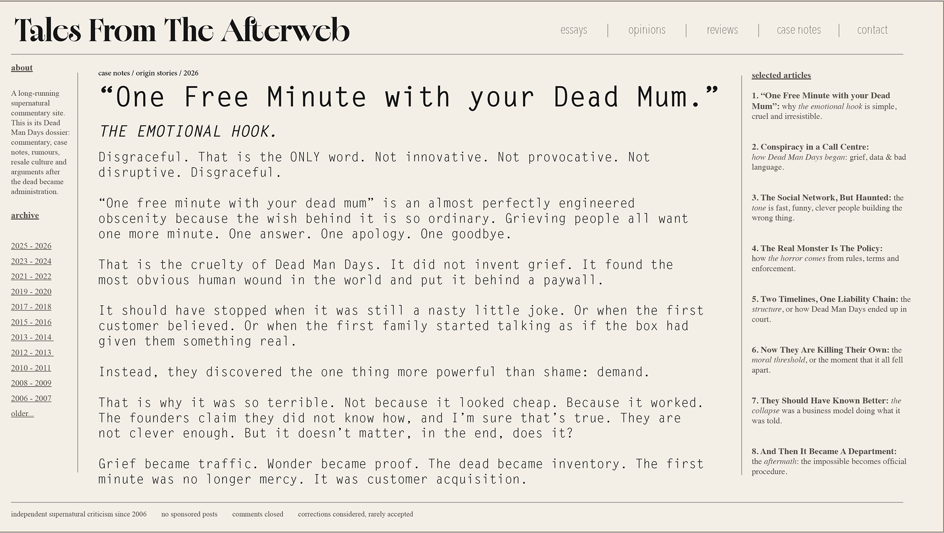 DEAD MAN DAYS