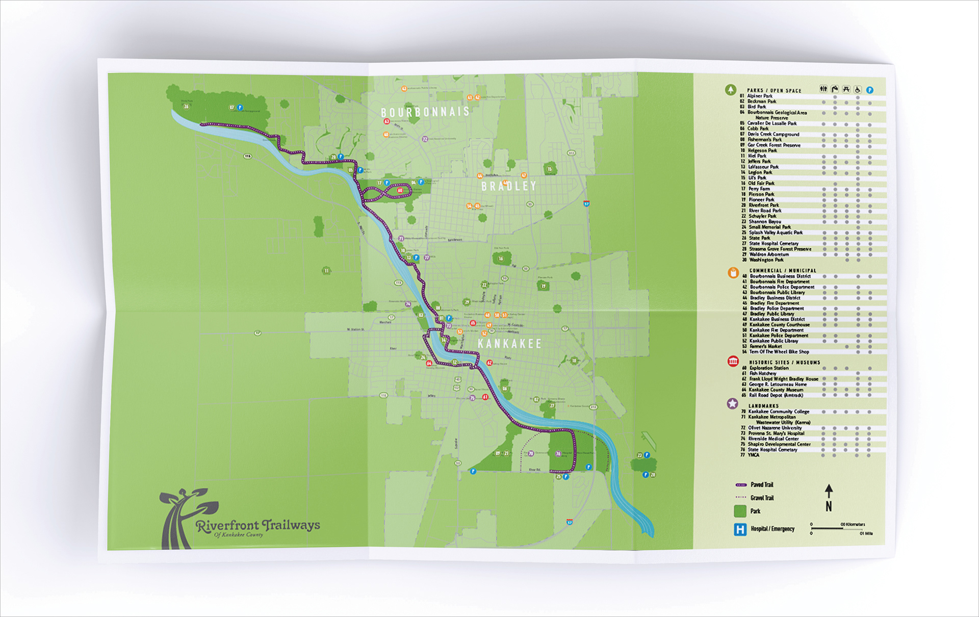 Trail Map for Connected Towns and Riverfront