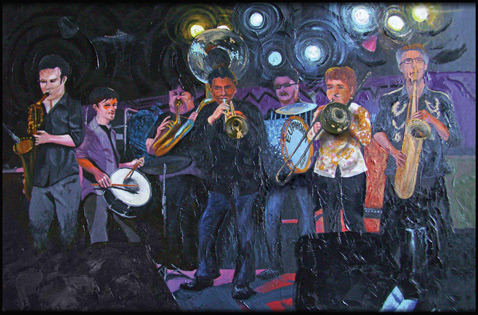 oil painting of Euphoria Brass Band